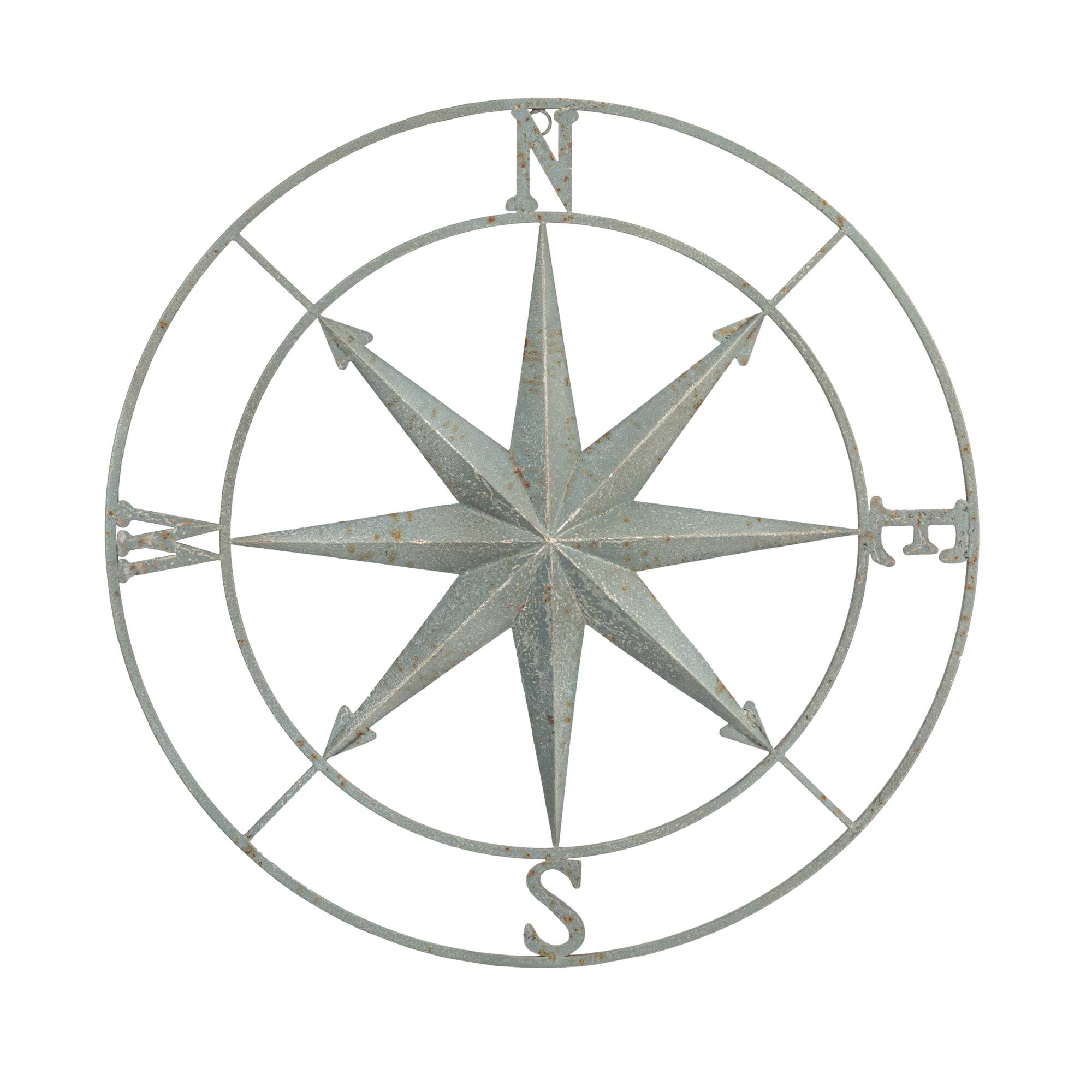 Hello Honey® Metal Compass Wall, Distressed Aqua